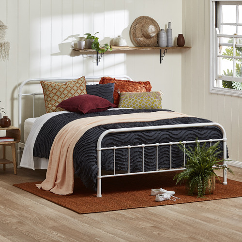 Temple Webster White Bailey Metal Bed Frame